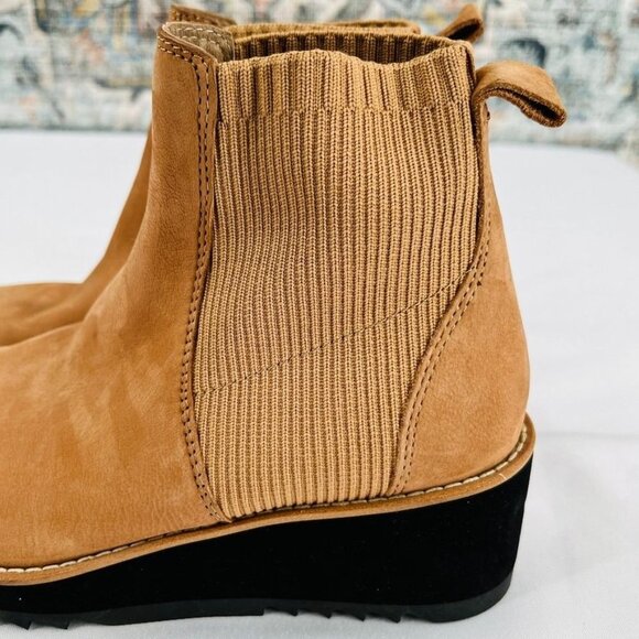 Eileen Fisher Lilou Nubuck and Recycled Stretch Knit Bootie Size 5 - Picture 5 of 12
